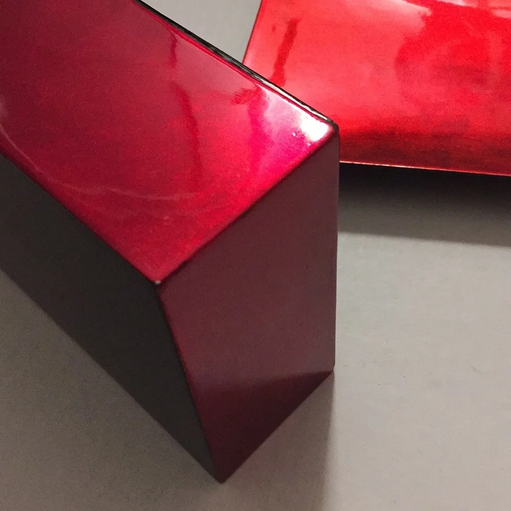 BOX AND TRAY SET Iridescent red lacquered 11” box & 9.75” tray festive holiday